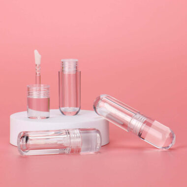 Cute transparent lip gloss tubes with customizable caps and applicators