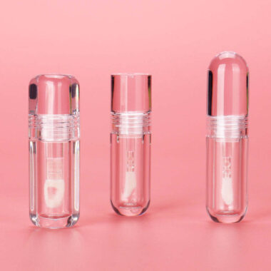 Cute transparent lip gloss tubes with customizable caps and applicators
