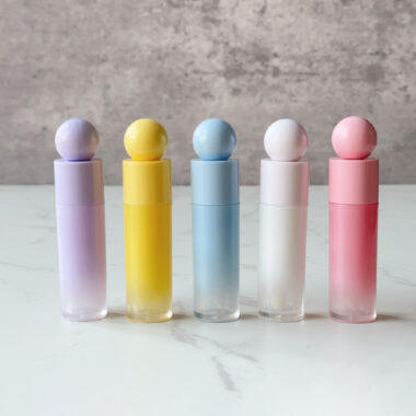 New cute lip gloss tubes in various shapes and colors