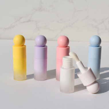 New cute lip gloss tubes in various shapes and colors