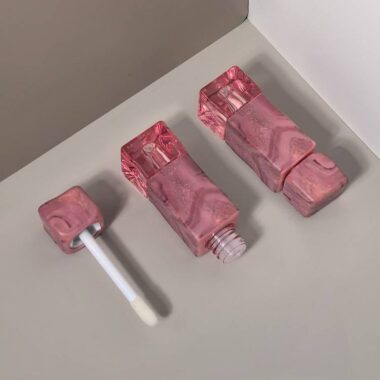 Irregular square lip gloss tubes in modern custom designs
