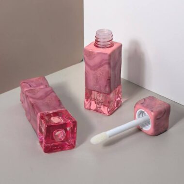 Irregular square lip gloss tubes in modern custom designs