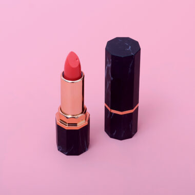 Custom marble print lipstick tube with logo