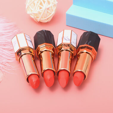 Custom marble print lipstick tube with logo