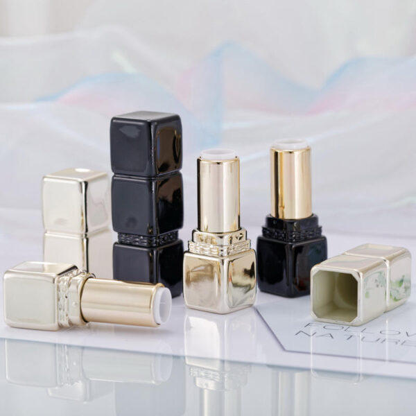 High-end unique square lipstick tube with custom luxury design