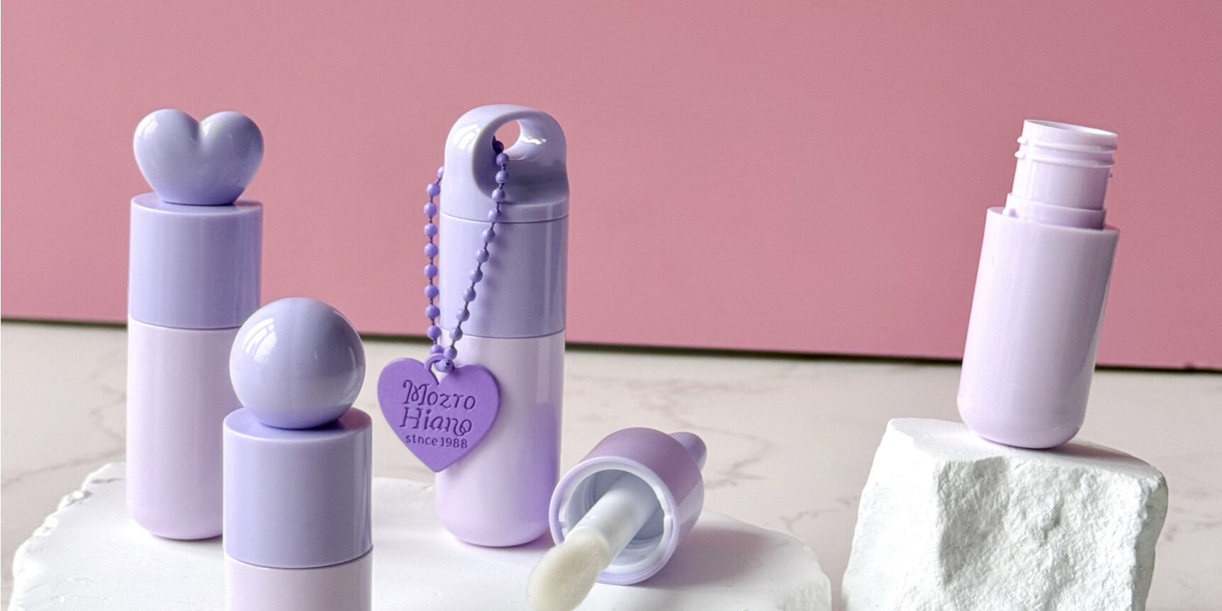 New cute lip gloss tubes in various shapes and colors