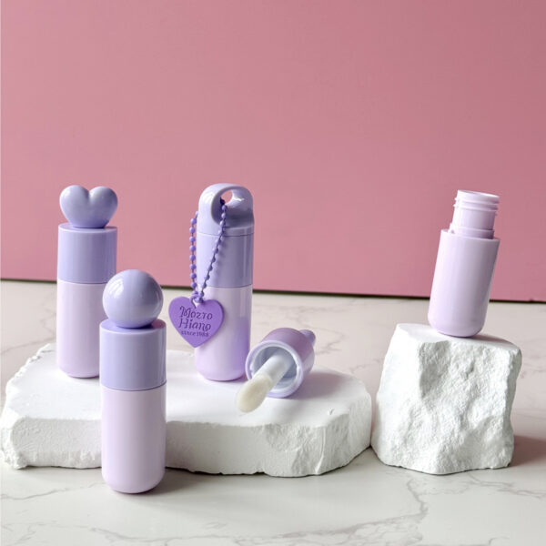 New cute lip gloss tubes in various shapes and colors