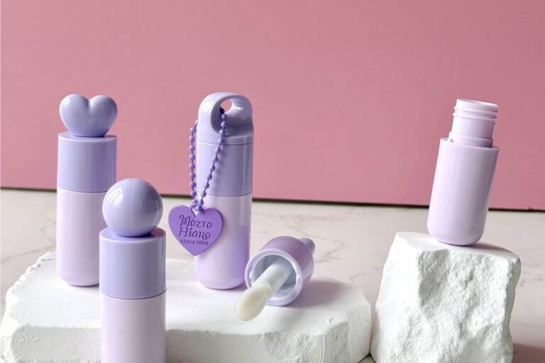 New cute lip gloss tubes in various shapes and colors