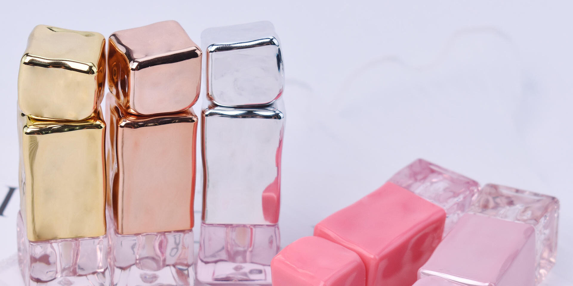 Irregular square lip gloss tubes in modern custom designs