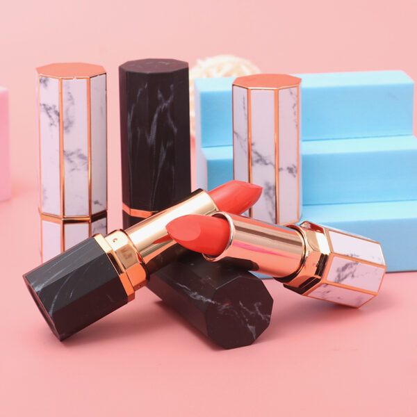 Custom marble print lipstick tube with logo