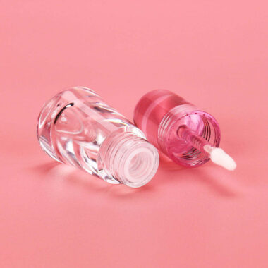 Bulb-shaped transparent lipgloss tube for cosmetic packaging