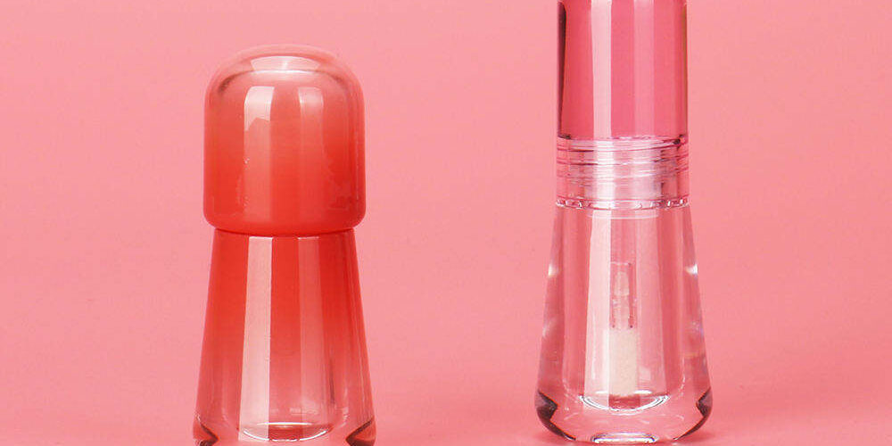 Bulb-shaped transparent lipgloss tube for cosmetic packaging
