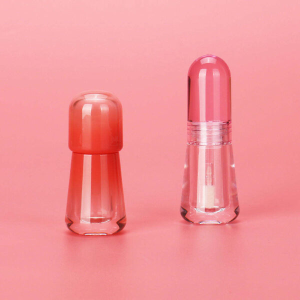 Bulb-shaped transparent lipgloss tube for cosmetic packaging