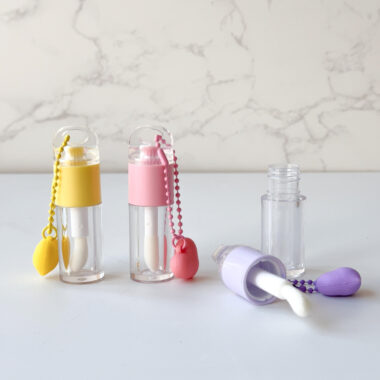 Cute transparent lipgloss tube for cosmetic packaging