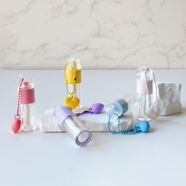 Cute transparent lipgloss tube for cosmetic packaging