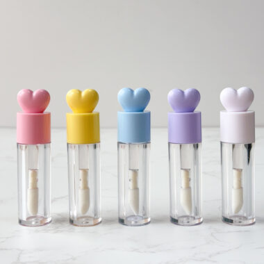 Cute transparent lipgloss tube for cosmetic packaging