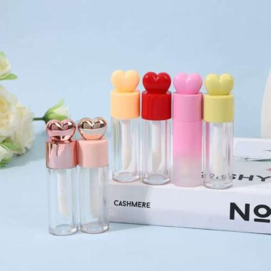 Cute transparent lipgloss tube for cosmetic packaging