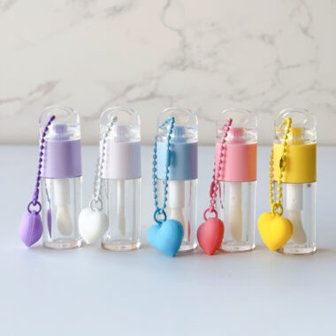 Cute transparent lipgloss tube for cosmetic packaging