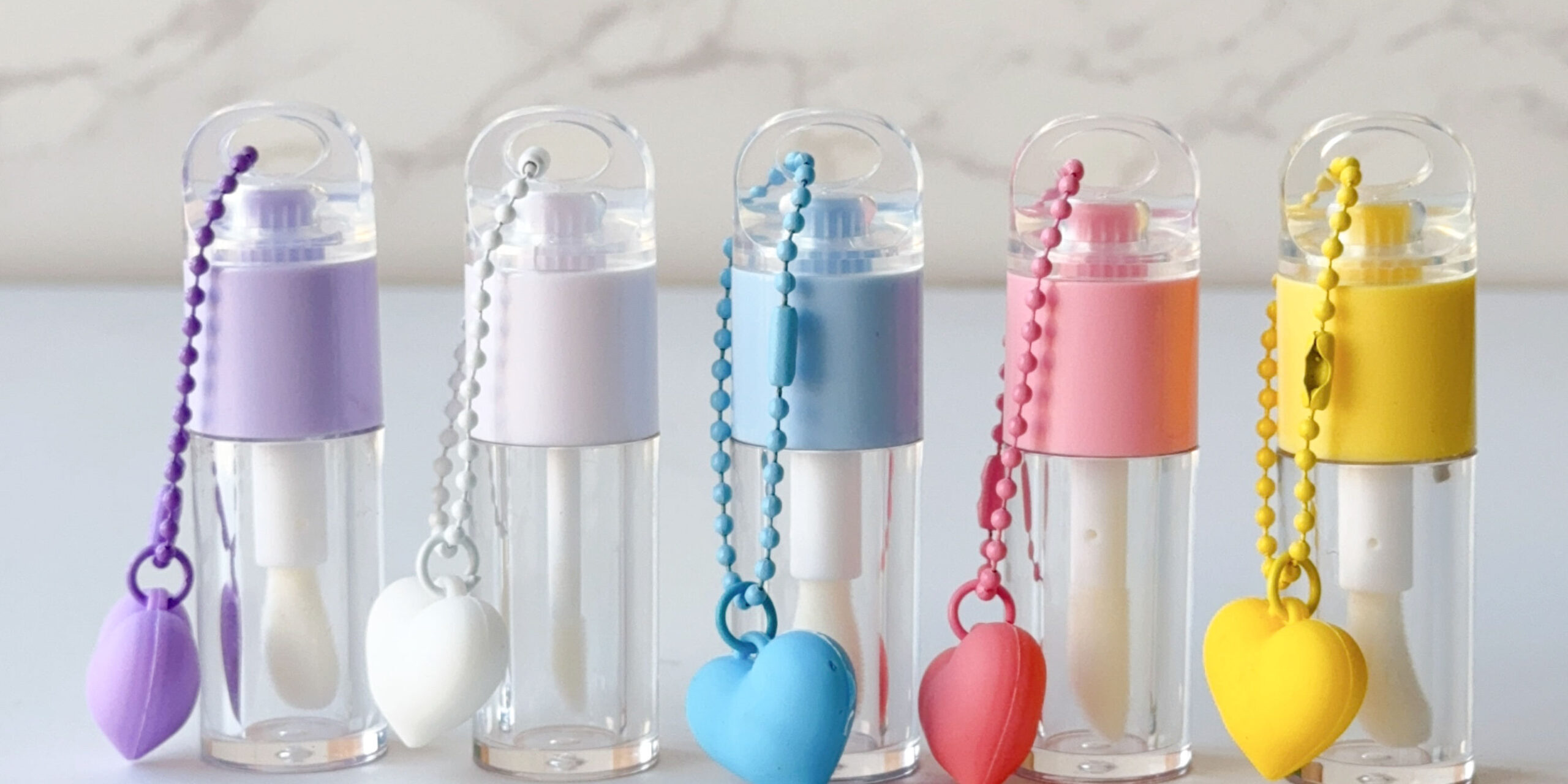Cute transparent lipgloss tube for cosmetic packaging