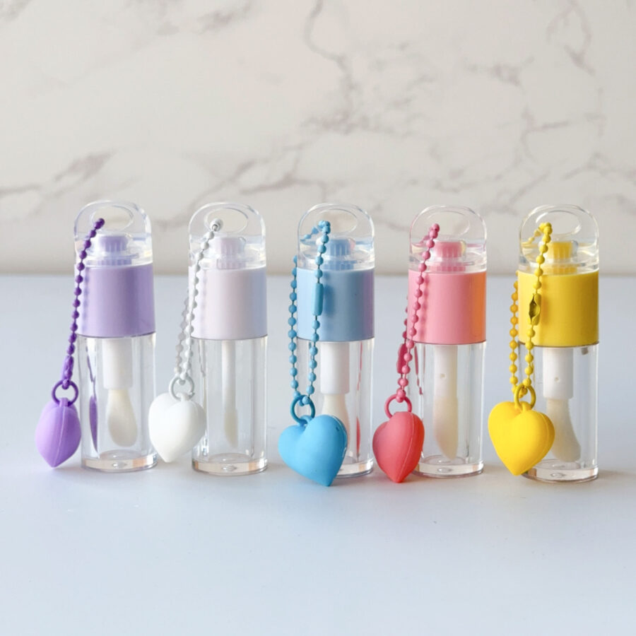 Cute transparent lipgloss tube for cosmetic packaging