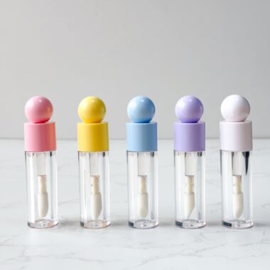 Cute transparent lipgloss tube for cosmetic packaging
