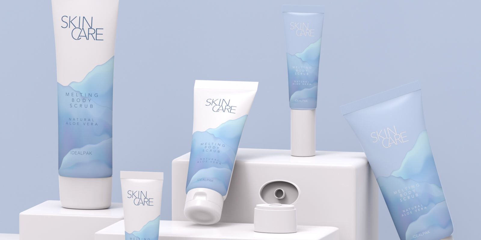 Empty squeeze cosmetic face cream tube for skincare packaging