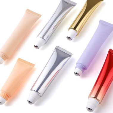 Custom squeeze eye cream tube with massage ball applicator