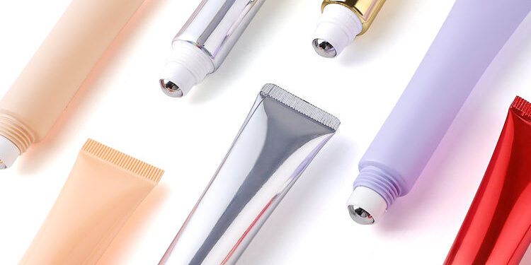 Custom squeeze eye cream tube with massage ball applicator