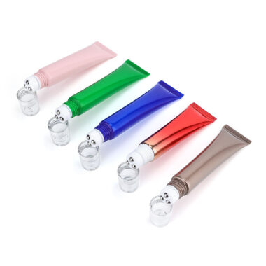 Custom squeeze eye cream tube with massage ball applicator