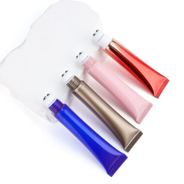 Custom squeeze eye cream tube with massage ball applicator