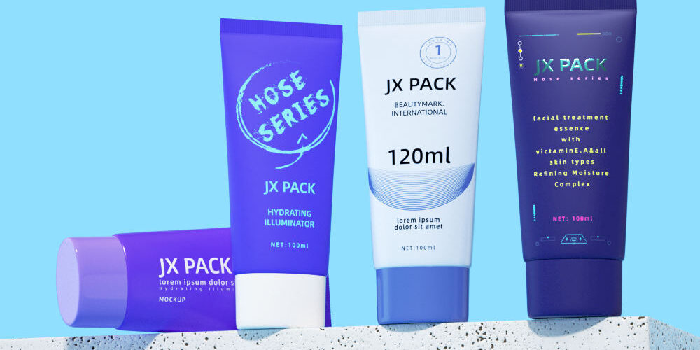 Plastic face cream tube for sunscreen and facial lotion