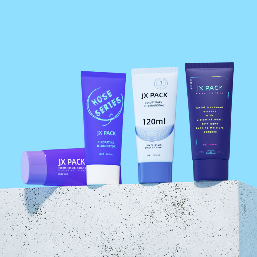 Plastic face cream tube for sunscreen and facial lotion