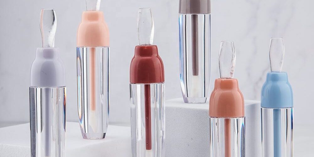 Transparent empty lipgloss tube for cosmetic packaging