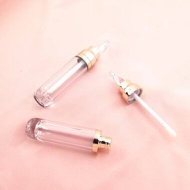 Transparent empty lipgloss tube for cosmetic packaging