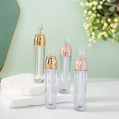 Transparent empty lipgloss tube for cosmetic packaging