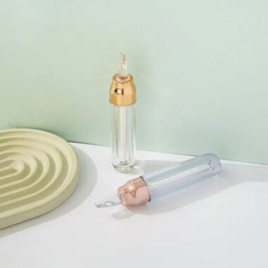 Transparent empty lipgloss tube for cosmetic packaging