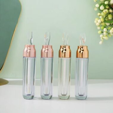 Transparent empty lipgloss tube for cosmetic packaging