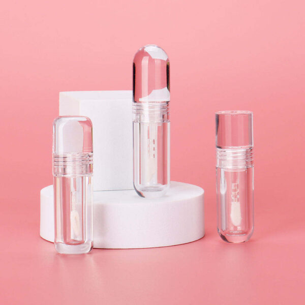 Transparent small capacity lipgloss tube for beauty packaging